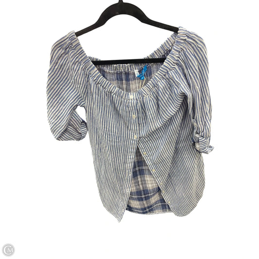 Swimwear Cover-up By Blue Island In Blue & White, Size: M