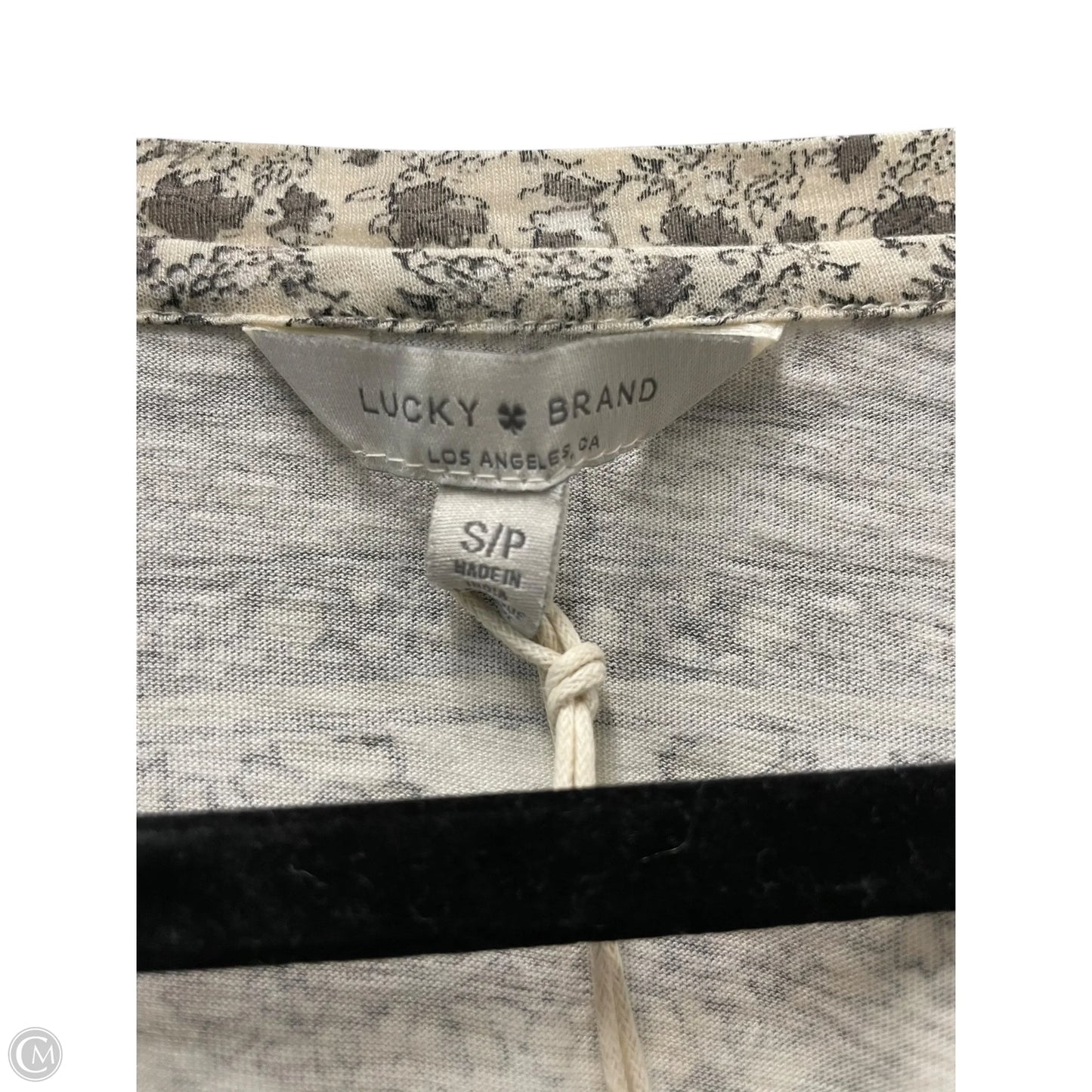 Top Short Sleeve By Lucky Brand In Black & Cream, Size: S