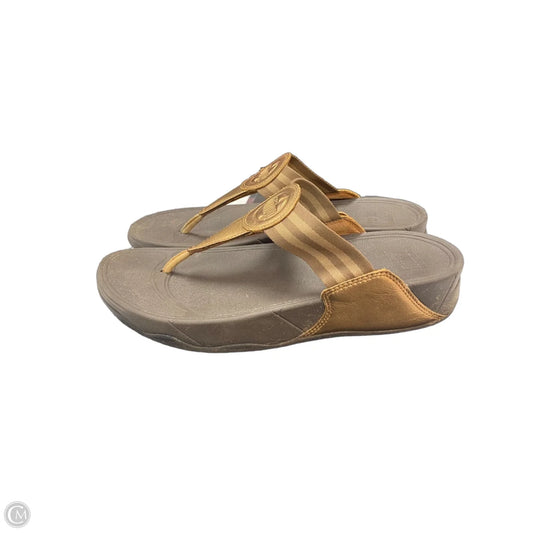 Sandals Heels Wedge By Fitflop In Bronze, Size: 10