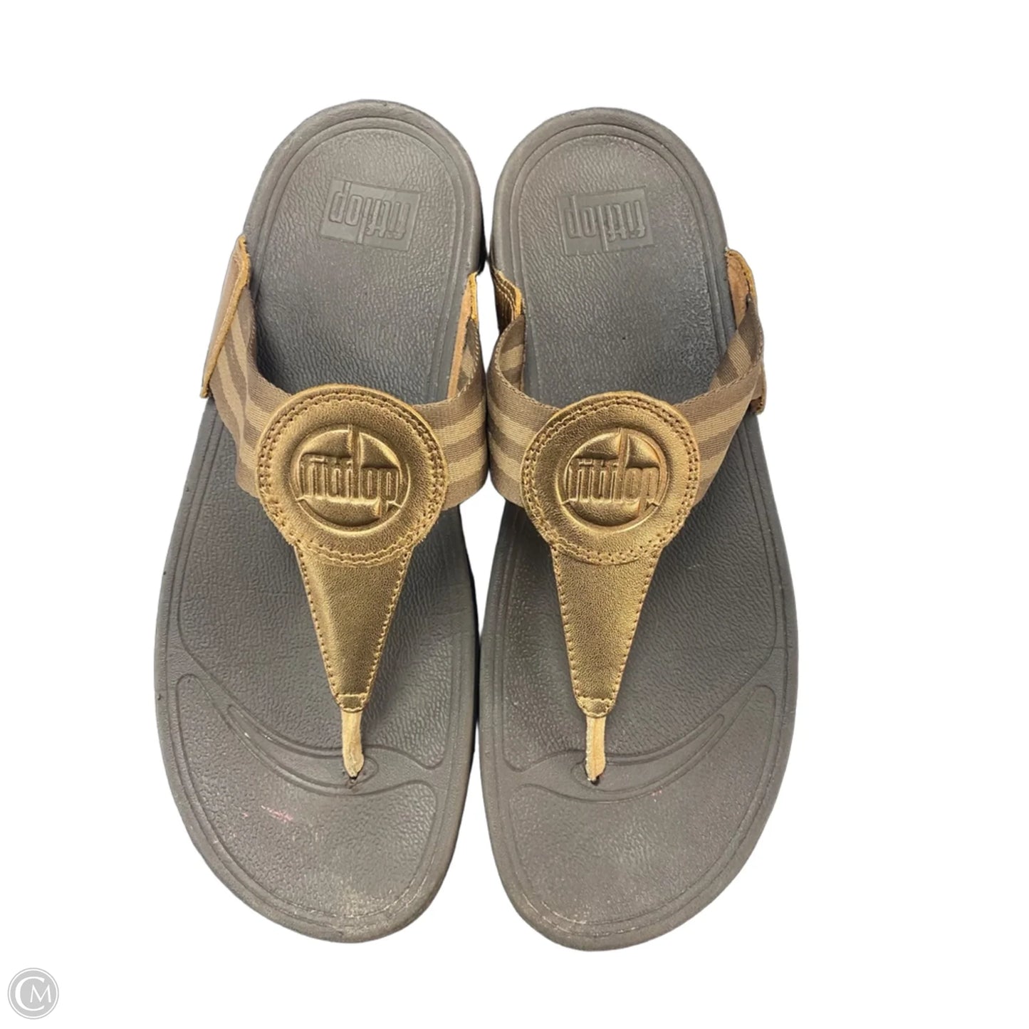 Sandals Heels Wedge By Fitflop In Bronze, Size: 10