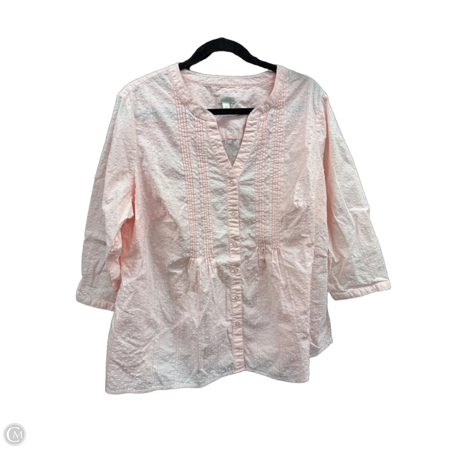 Blouse Long Sleeve By Talbots In Pink, Size: 2x