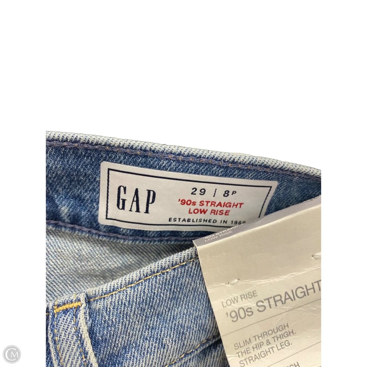 Jeans Straight By Gap In Blue Denim, Size: 8p