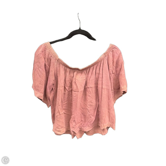 Blouse Short Sleeve By Cmc In Mauve, Size: M