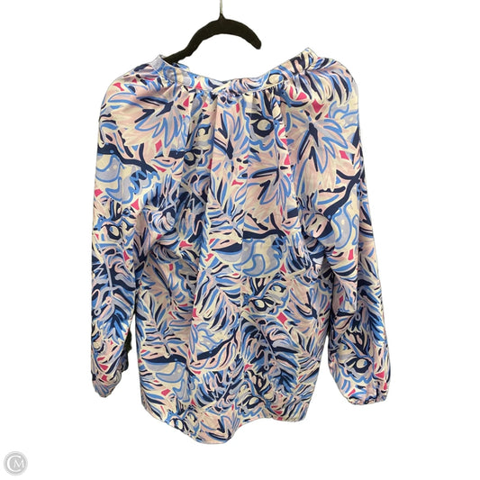 Blouse Long Sleeve By Simply Southern In Blue & Pink, Size: Xl