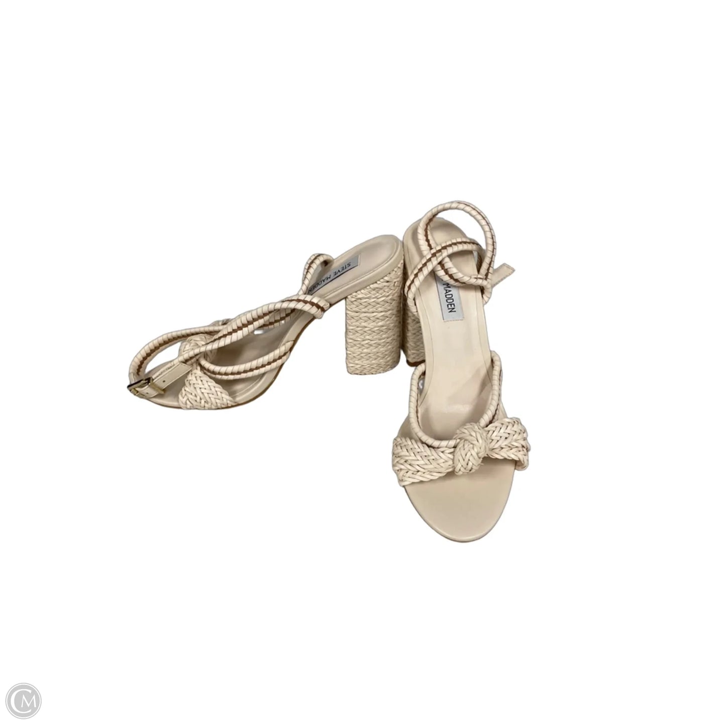 Sandals Heels Block By Steve Madden In Cream, Size: 8