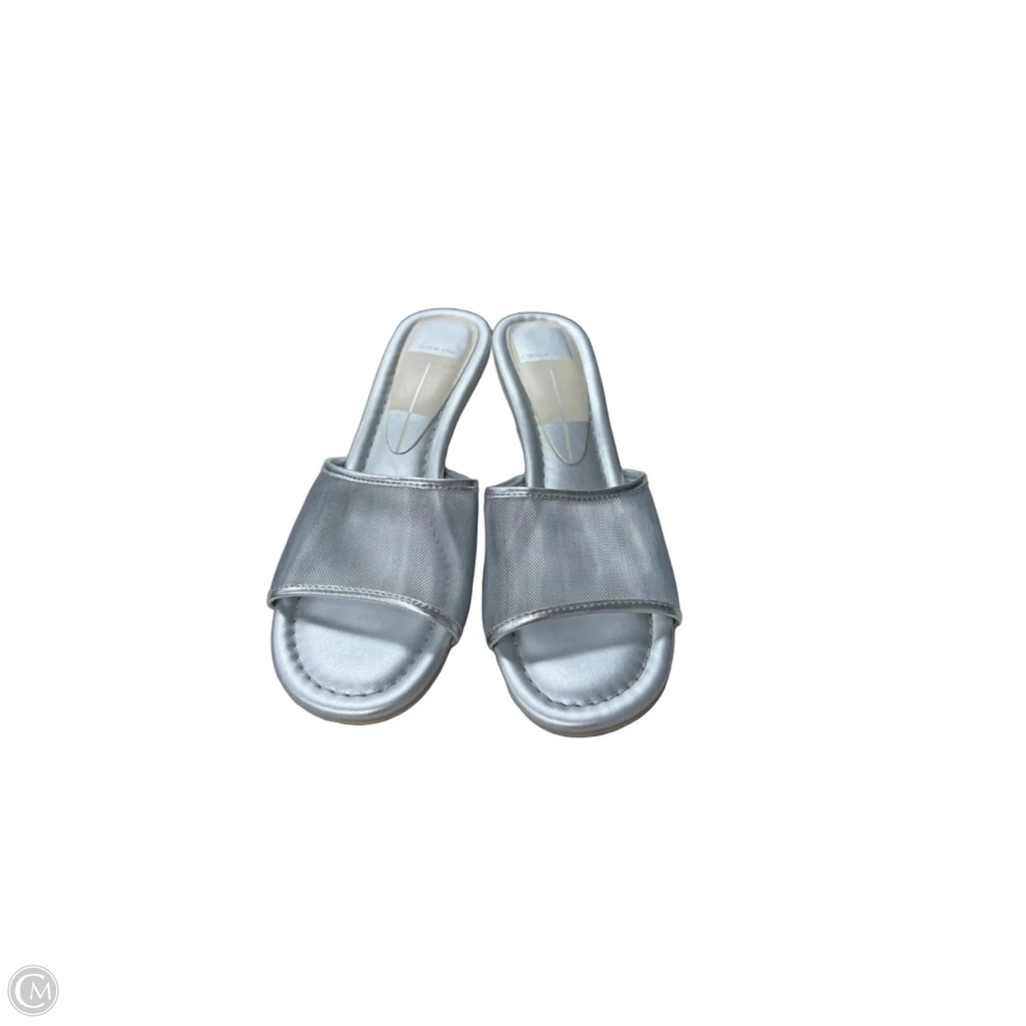Sandals Heels Kitten By Dolce Vita In Silver, Size: 8