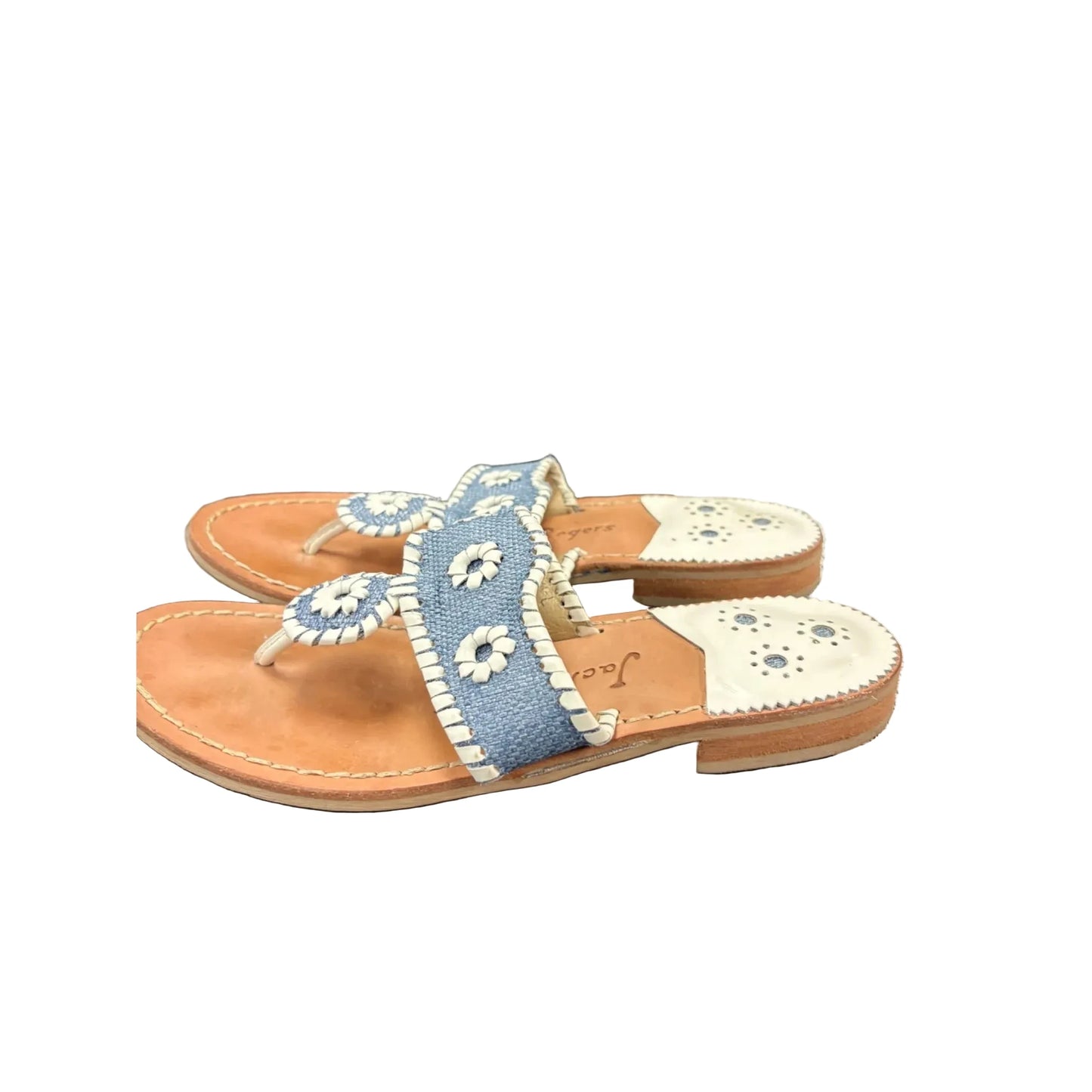 Sandals Flats By Jack Rogers In Blue & White, Size: 7