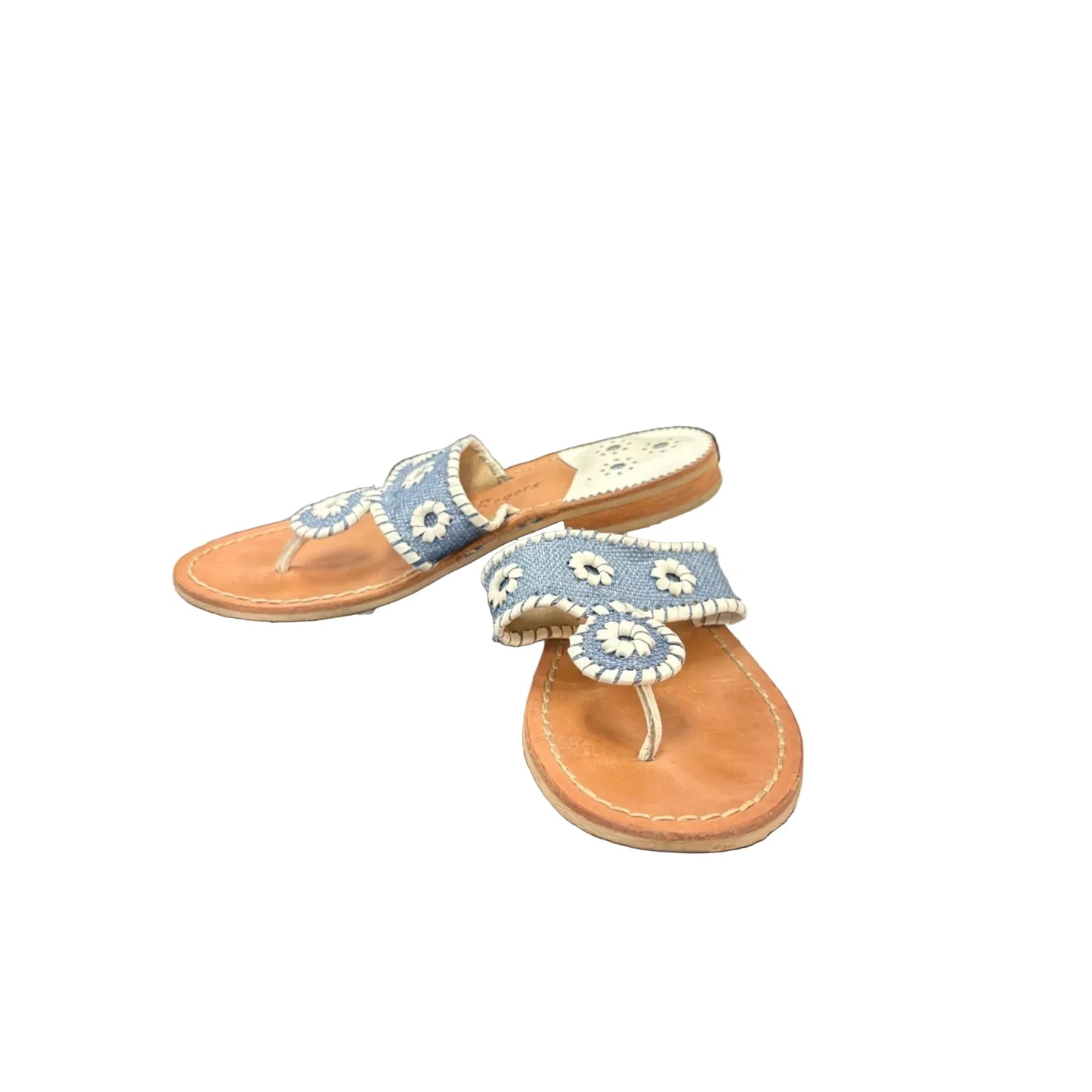 Sandals Flats By Jack Rogers In Blue & White, Size: 7