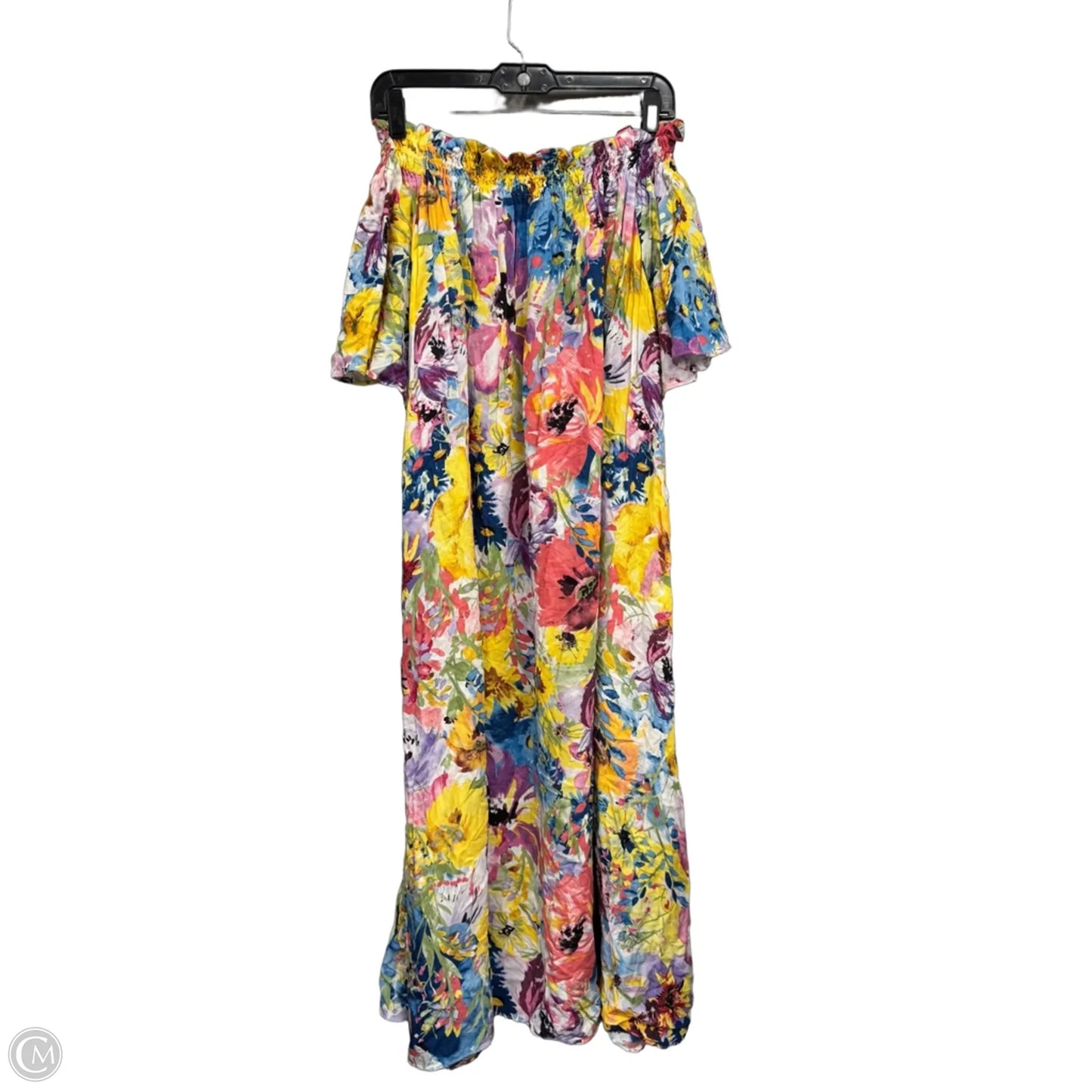 Dress Casual Maxi By H&m In Pink & Yellow, Size: 8