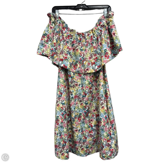 Dress Casual Short By H&m In Red & Yellow, Size: M