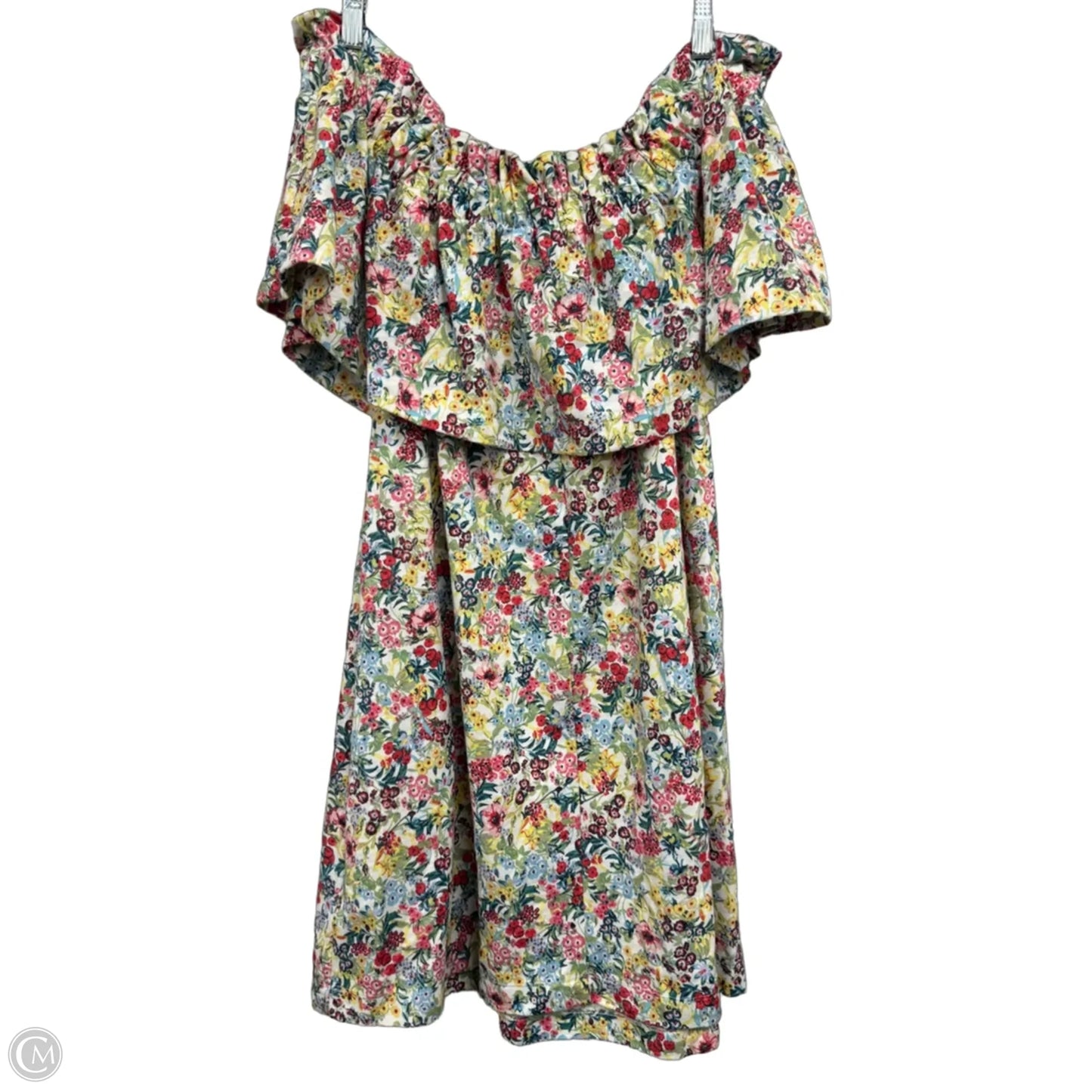 Dress Casual Short By H&m In Red & Yellow, Size: M