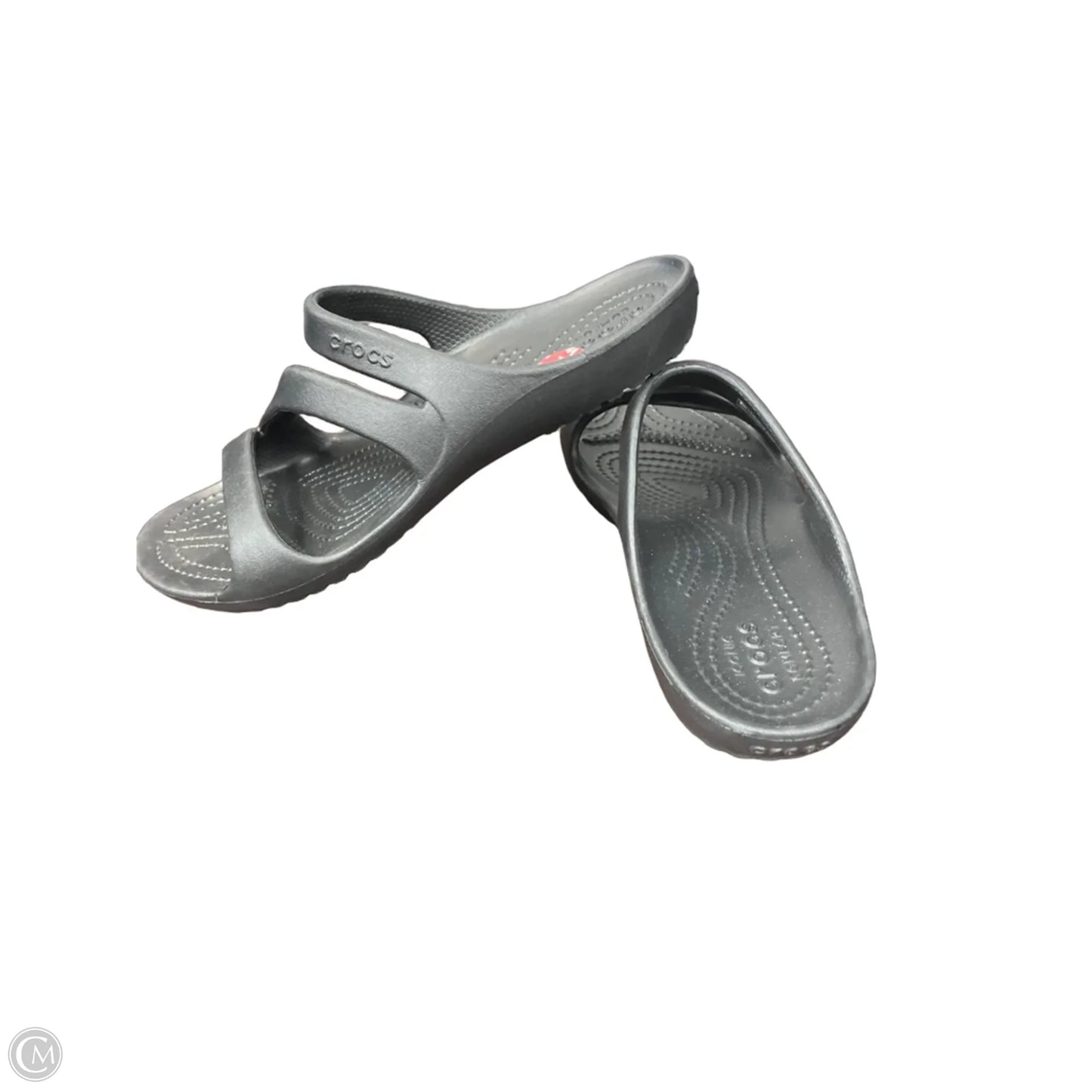 Sandals Flats By Crocs In Black, Size: 6
