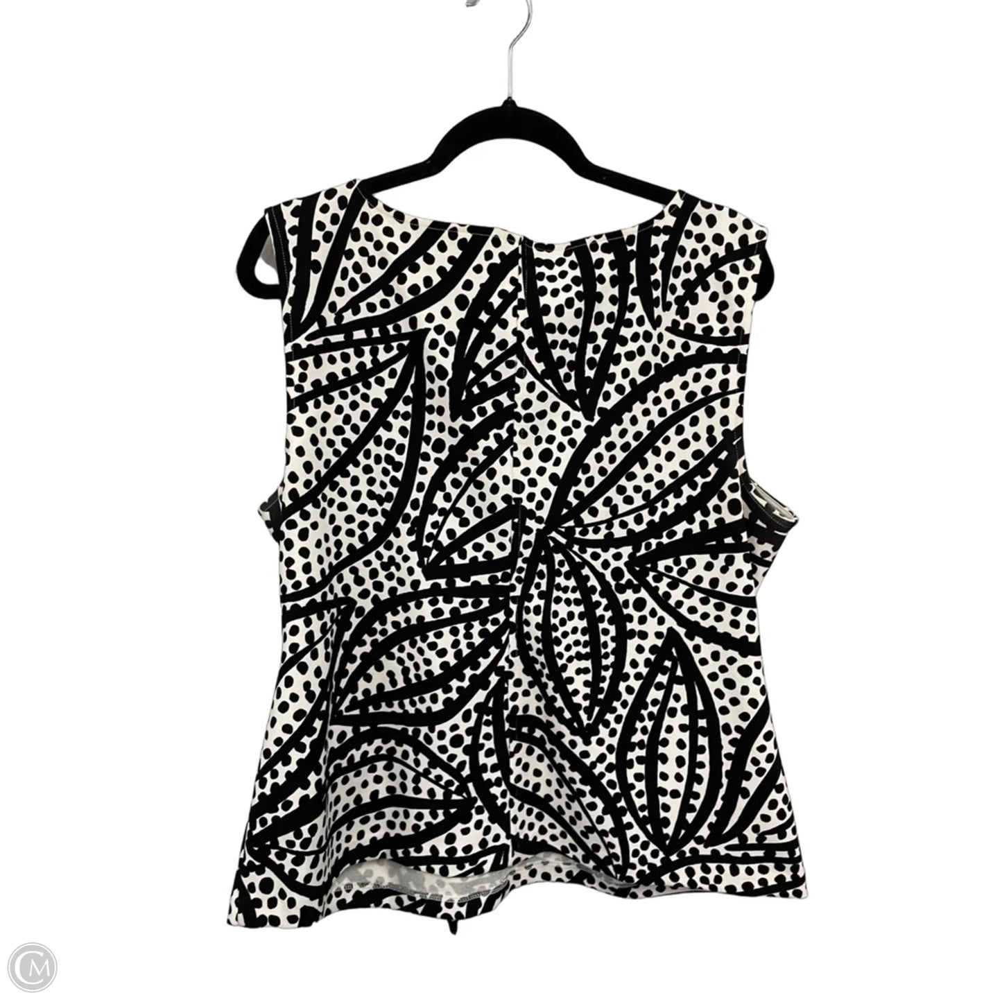 Top Sleeveless By Ann Taylor In Black & White, Size: Xl