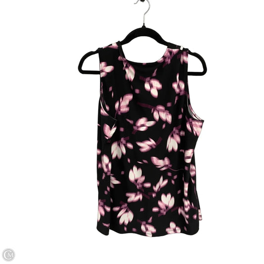 Top Sleeveless By Anne Klein In Black & Purple, Size: L