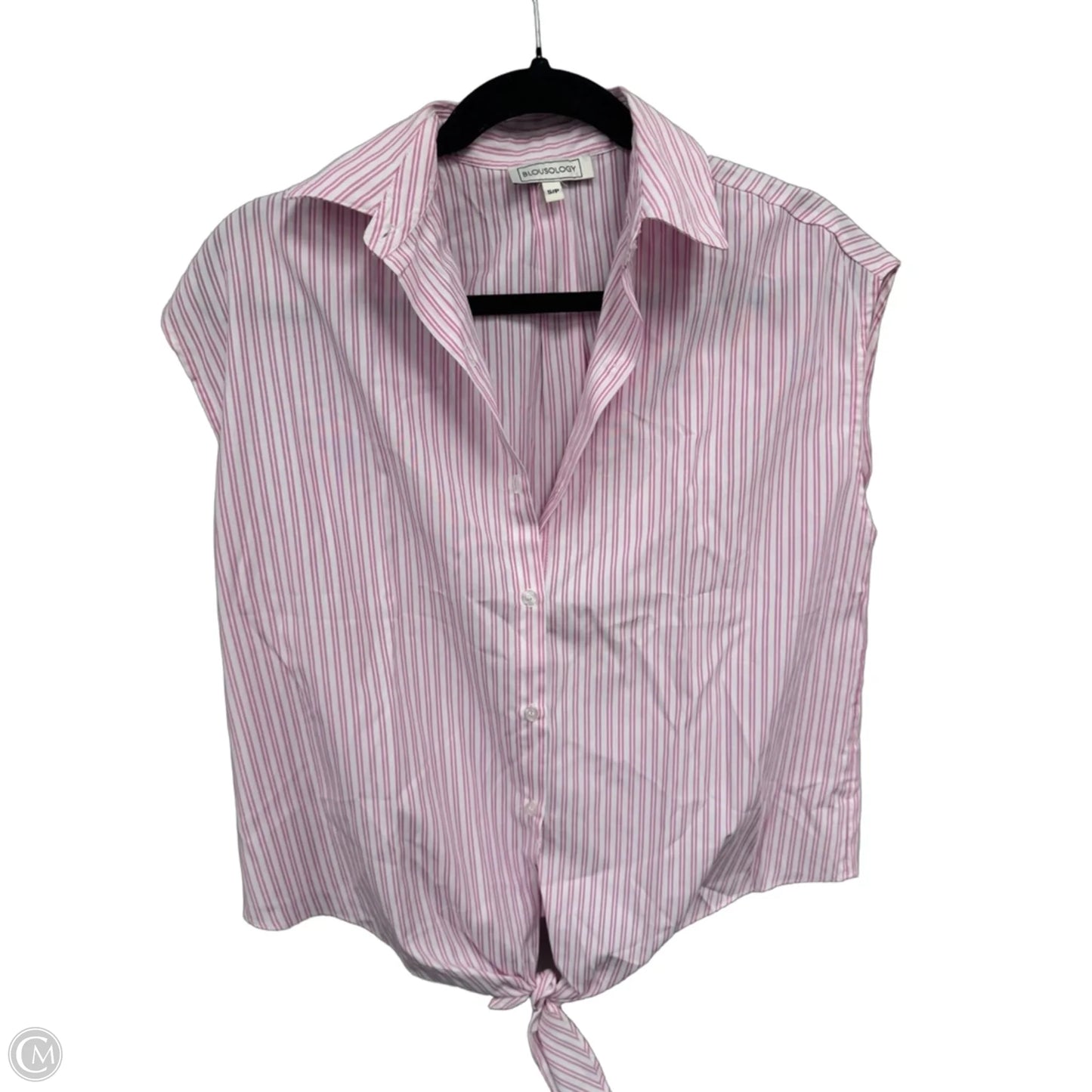 Blouse Sleeveless By Clothes Mentor In Pink & White, Size: S