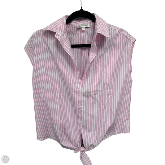 Blouse Sleeveless By Clothes Mentor In Pink & White, Size: S