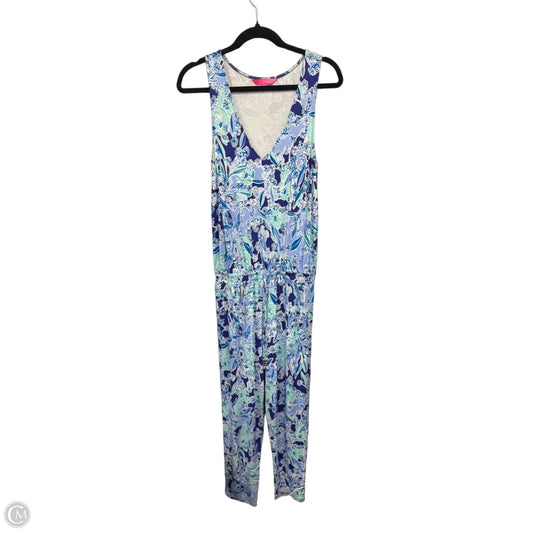 Jumpsuit Designer By Lilly Pulitzer In Blue & White, Size: M