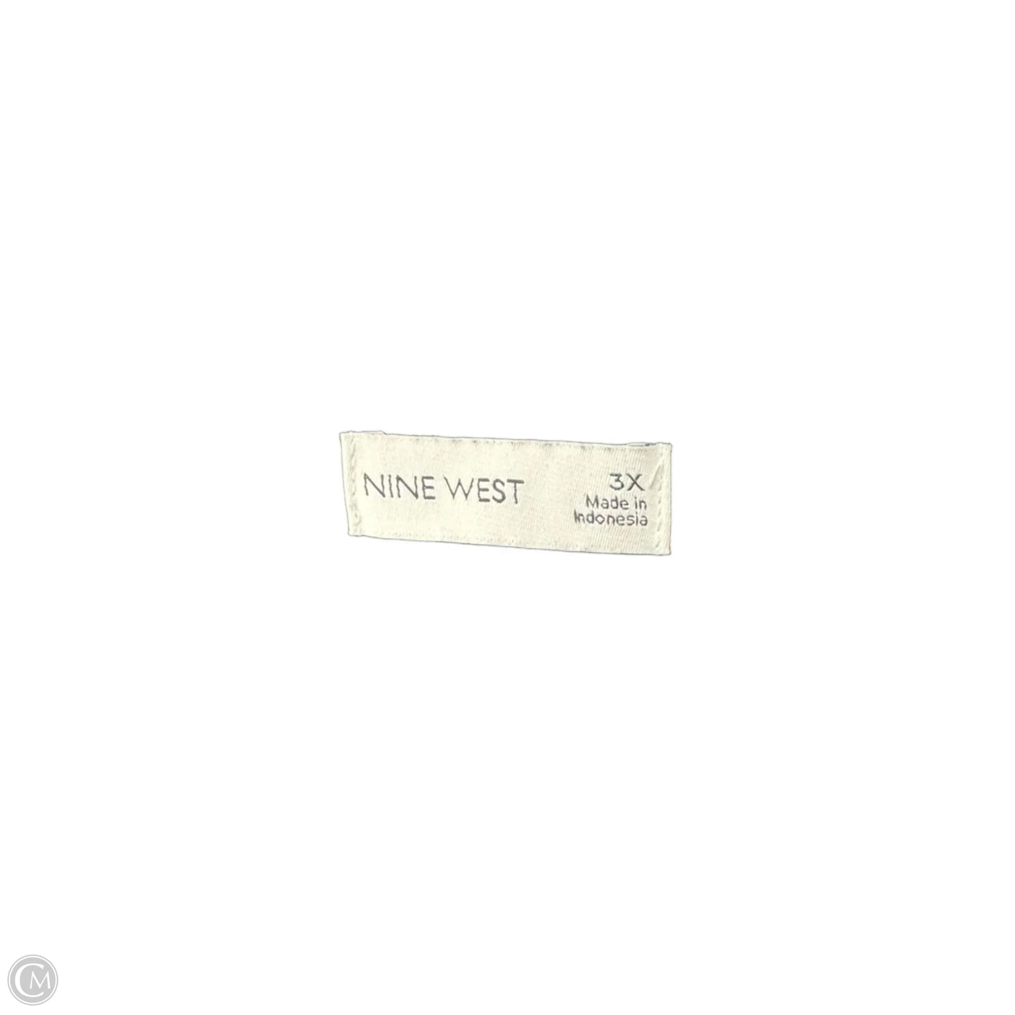 Blouse Short Sleeve By Nine West Apparel In Black & Green, Size: 3x