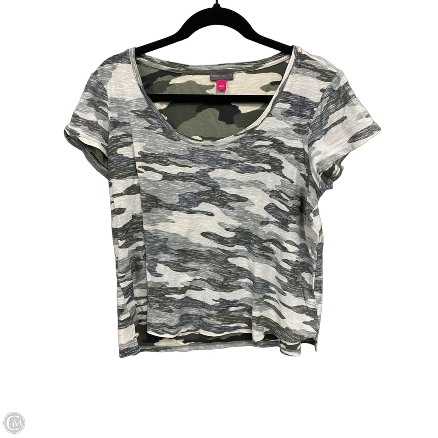 Top Short Sleeve By Vince Camuto In Camouflage Print, Size: L