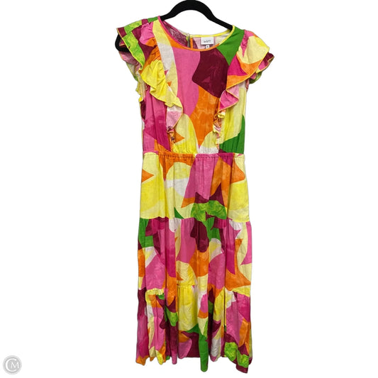 Dress Casual Midi By The Get In Pink & Yellow, Size: Xs