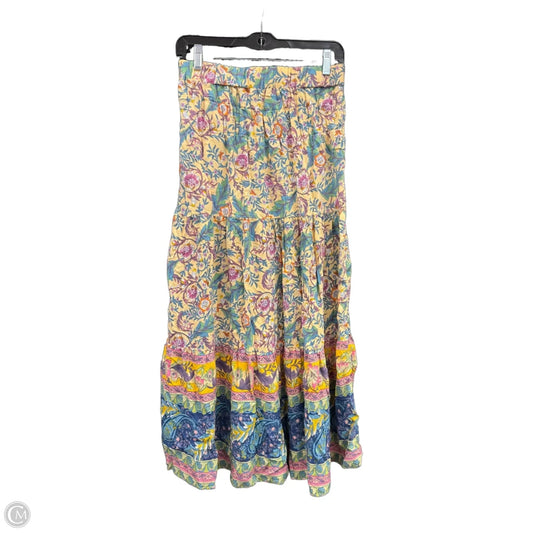 Skirt Maxi By Clothes Mentor In Cream & Pink, Size: L
