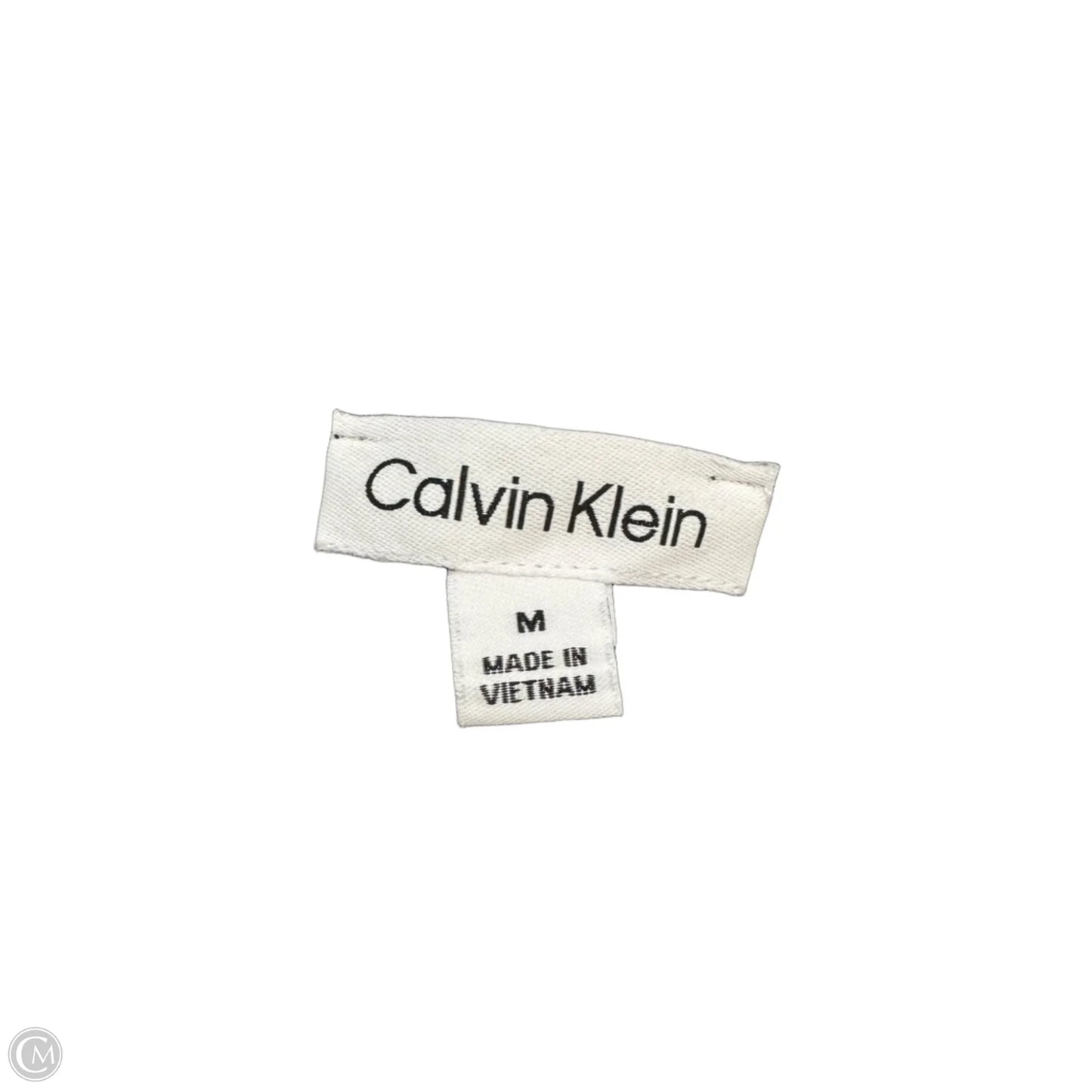 Top Short Sleeve By Calvin Klein In Black & White, Size: M