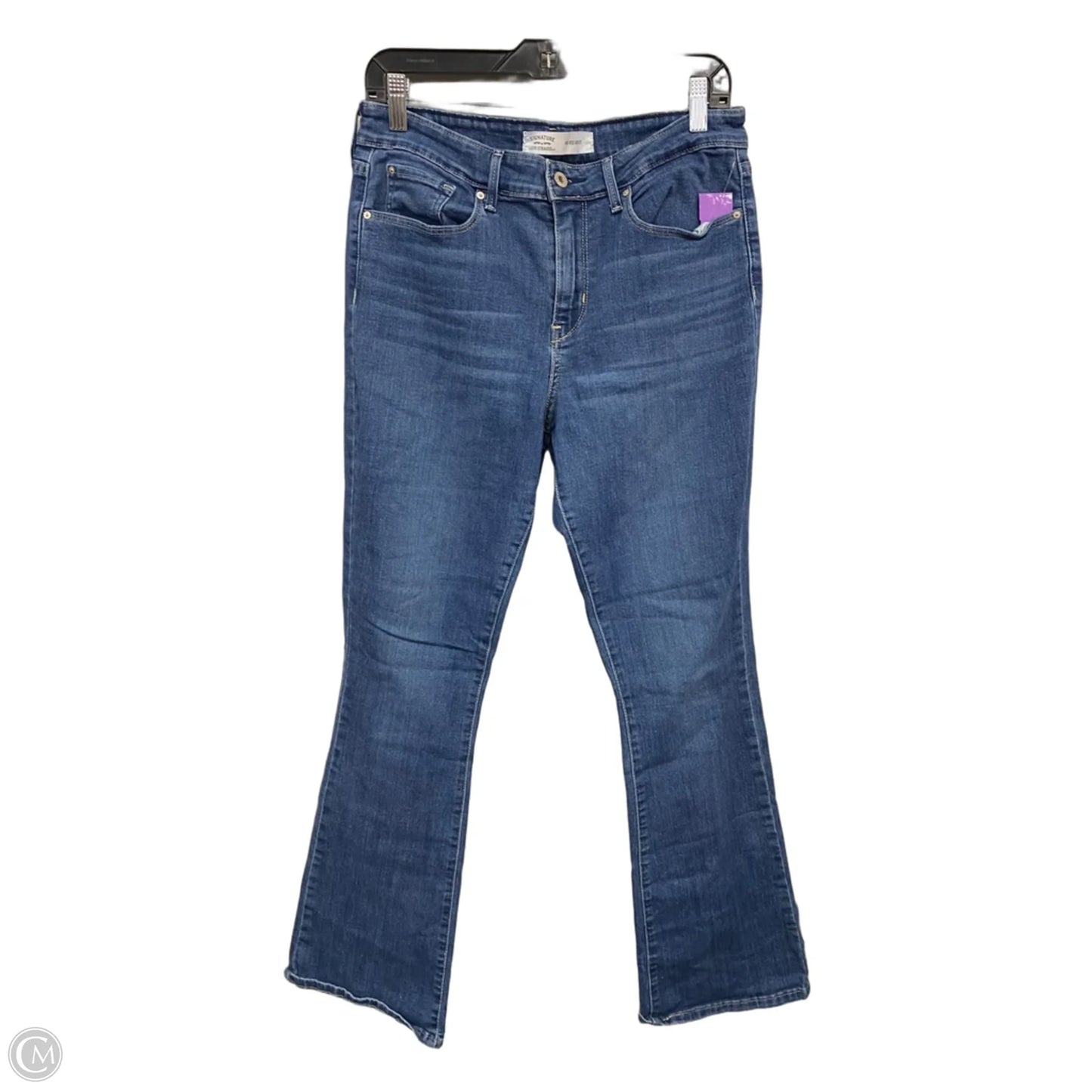 Jeans Boot Cut By Levis Signature In Blue Denim, Size: 12