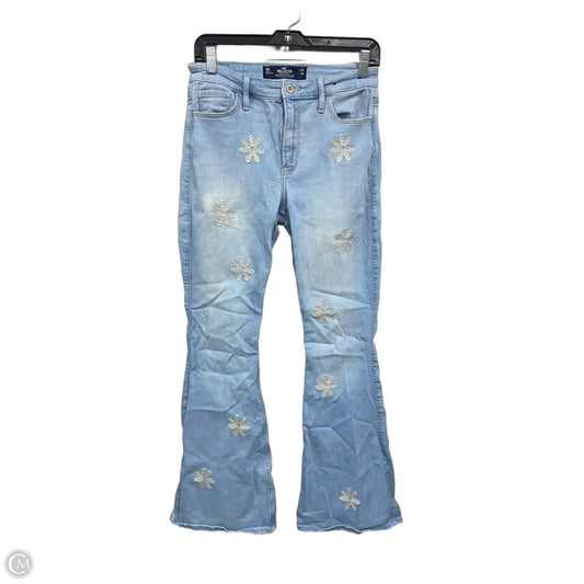 Jeans Flared By Hollister In Blue & White, Size: 8