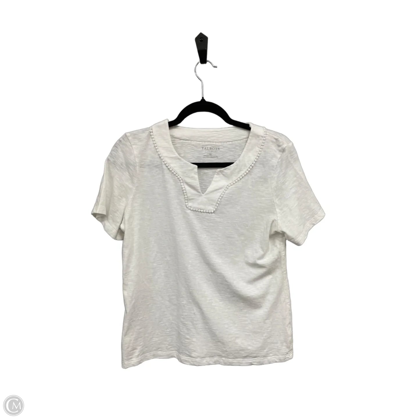 Top Short Sleeve Basic By Talbots In White, Size: Mp