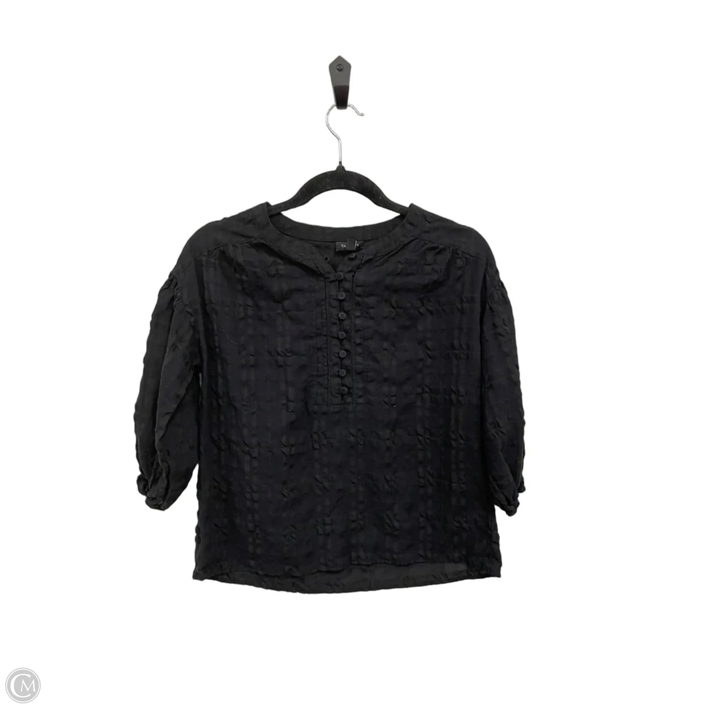 Blouse Short Sleeve By Talbots In Black, Size: Xs