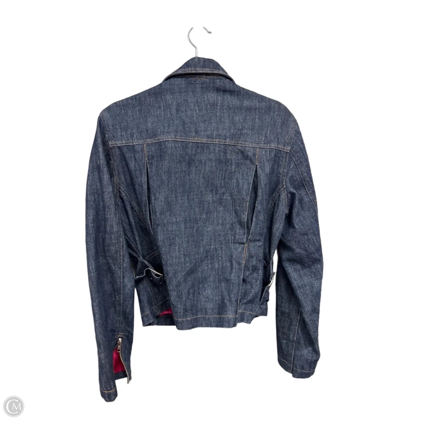 Jacket Denim By Moda Intl In Blue Denim, Size: L