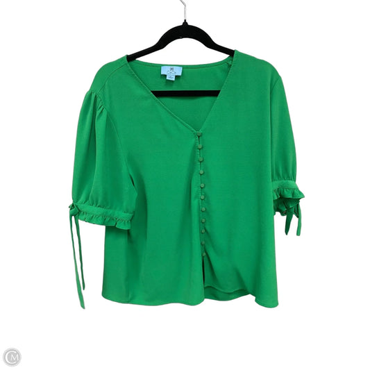 Blouse Short Sleeve By Cece In Green, Size: Xl