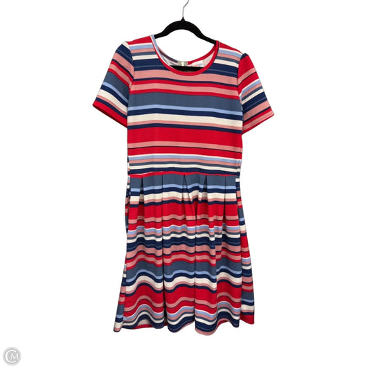 Dress Casual Short By Lularoe In Blue & Pink, Size: Xl
