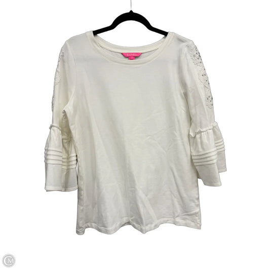 Top Long Sleeve Designer By Lilly Pulitzer In White, Size: L