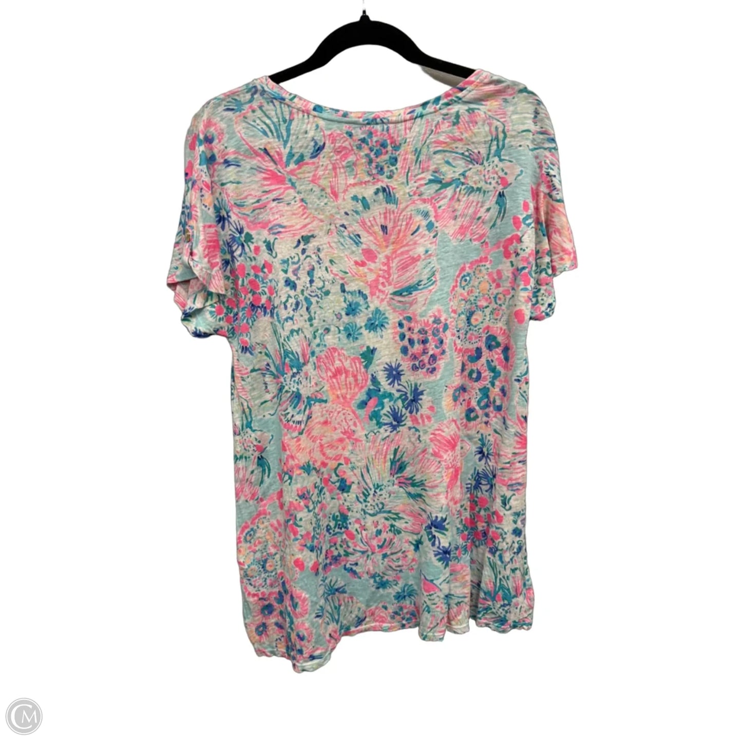 Top Short Sleeve Designer By Lilly Pulitzer In Blue & Purple, Size: Xl