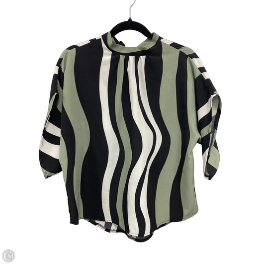 Blouse Short Sleeve By Shein In Black & Green, Size: 4