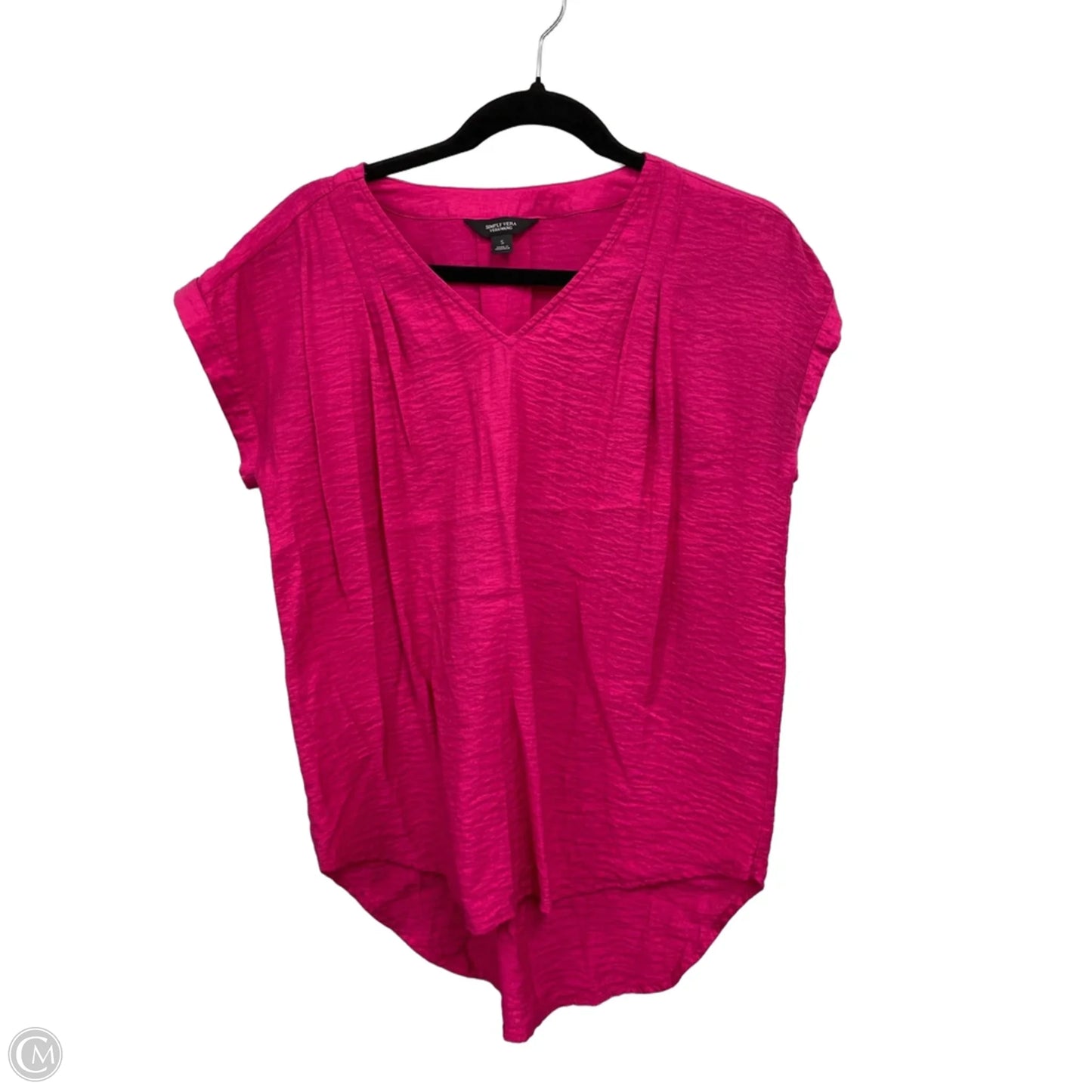 Blouse Short Sleeve By Simply Vera In Pink, Size: S