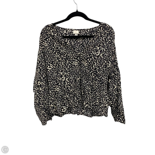 Blouse Long Sleeve By A New Day In Black & Cream, Size: L