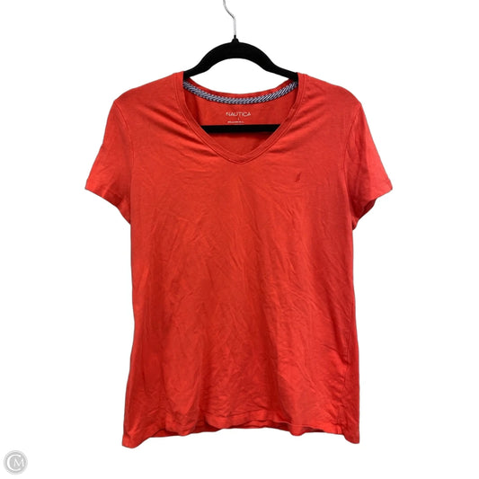 Top Short Sleeve Basic By Nautica In Coral, Size: L
