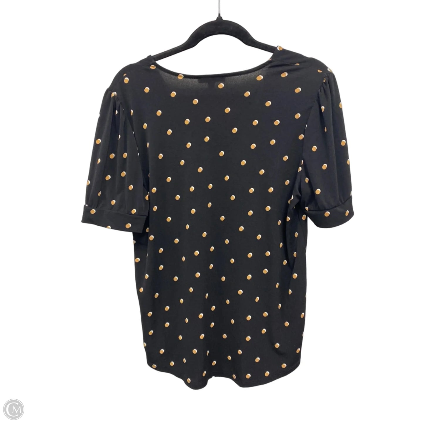 Top Short Sleeve By Adrianna Papell In Black & Tan, Size: M
