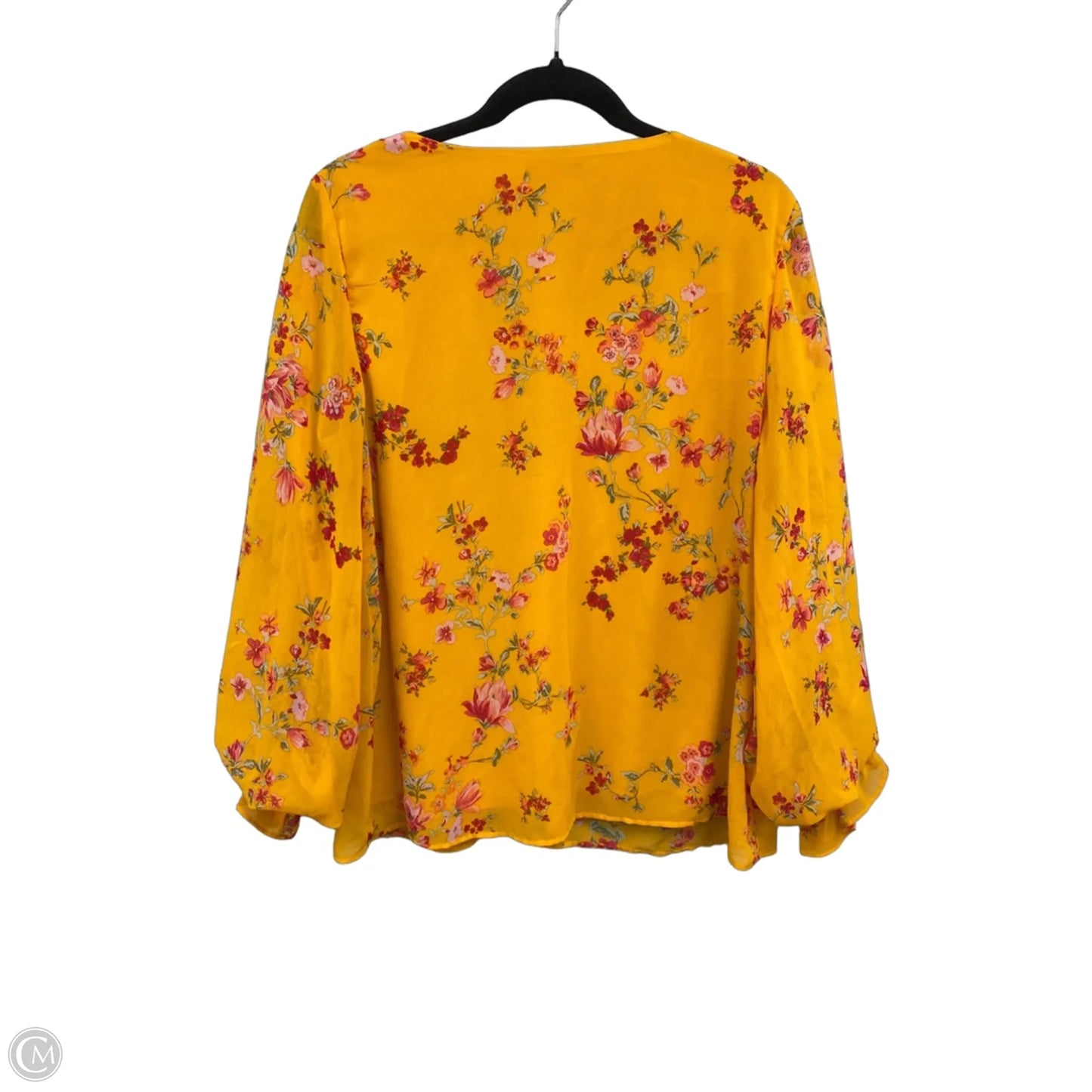 Blouse Long Sleeve By 1.state In Red & Yellow, Size: L