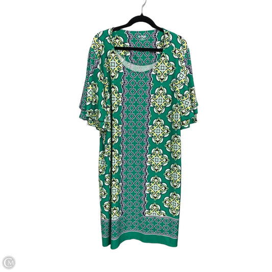 Dress Casual Short By Kim Rogers In Green & Yellow, Size: 3x