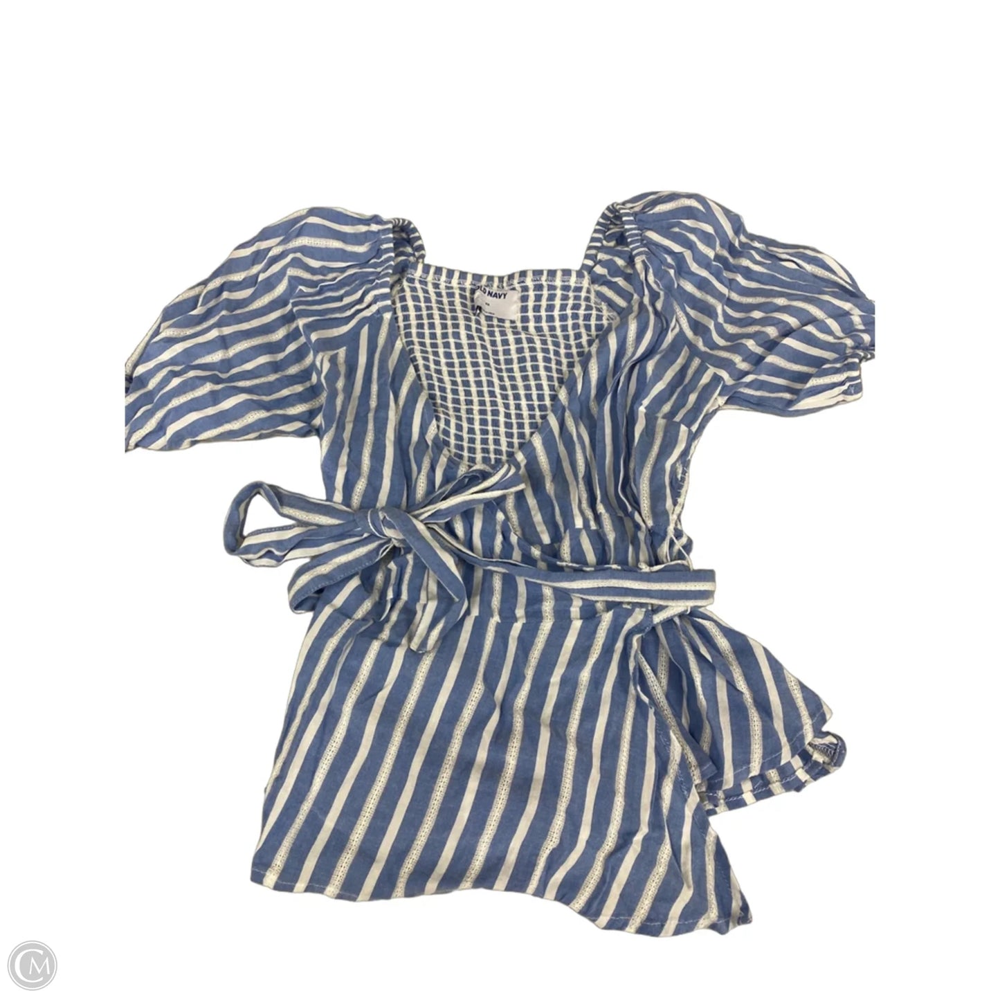 Top Short Sleeve By Old Navy In Blue & White, Size: Xs
