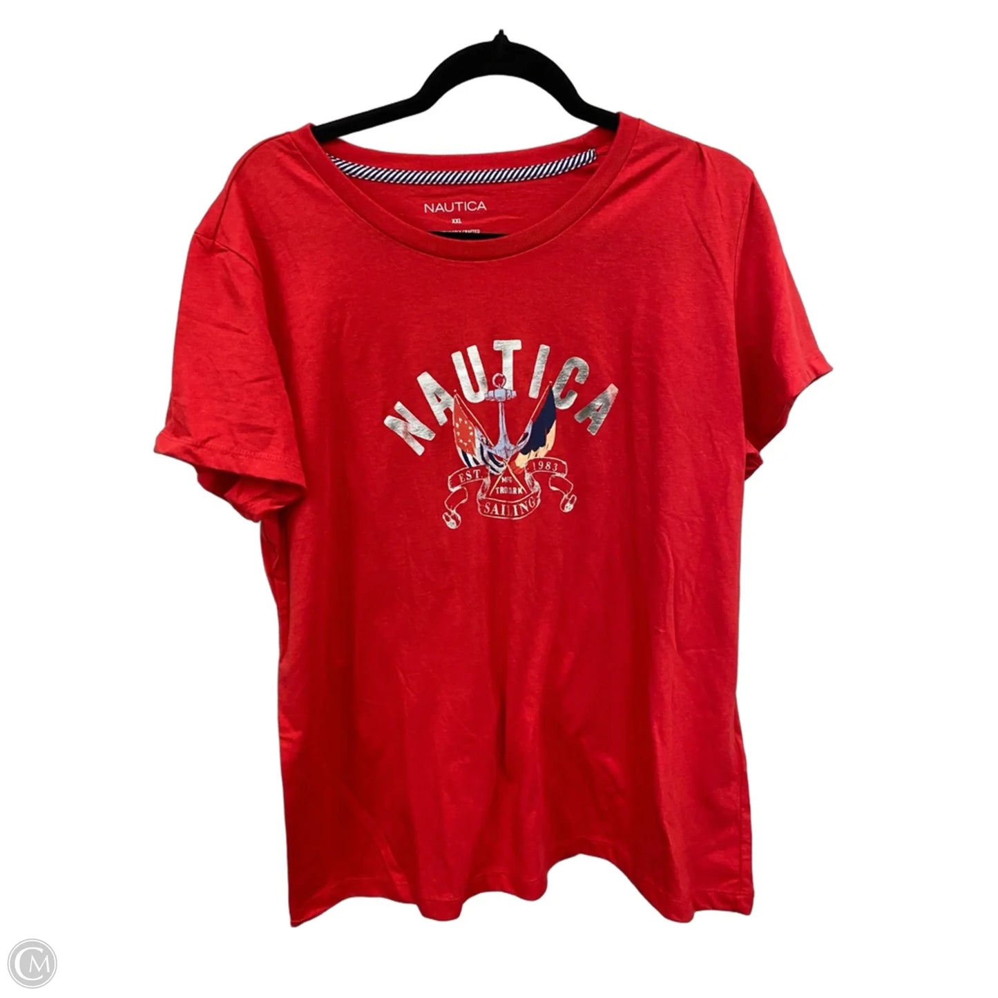 Top Short Sleeve By Nautica In Red, Size: Xxl