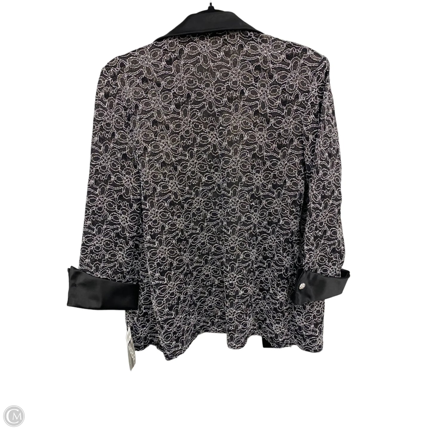 Blouse 3/4 Sleeve By R And M Richards In Black & White, Size: L