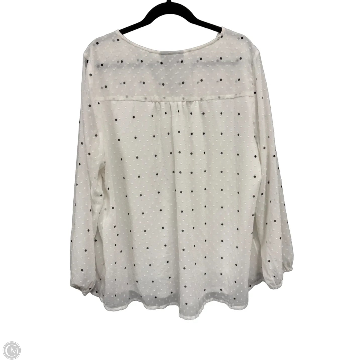 Blouse Long Sleeve By Lane Bryant In Black & White, Size: 18