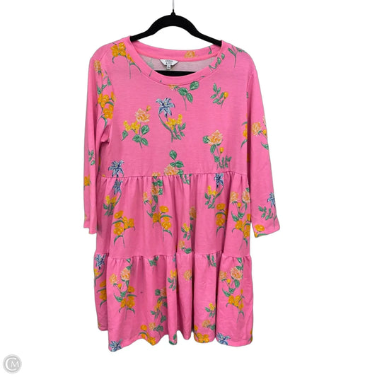 Dress Casual Short By Crown And Ivy In Green & Pink, Size: L