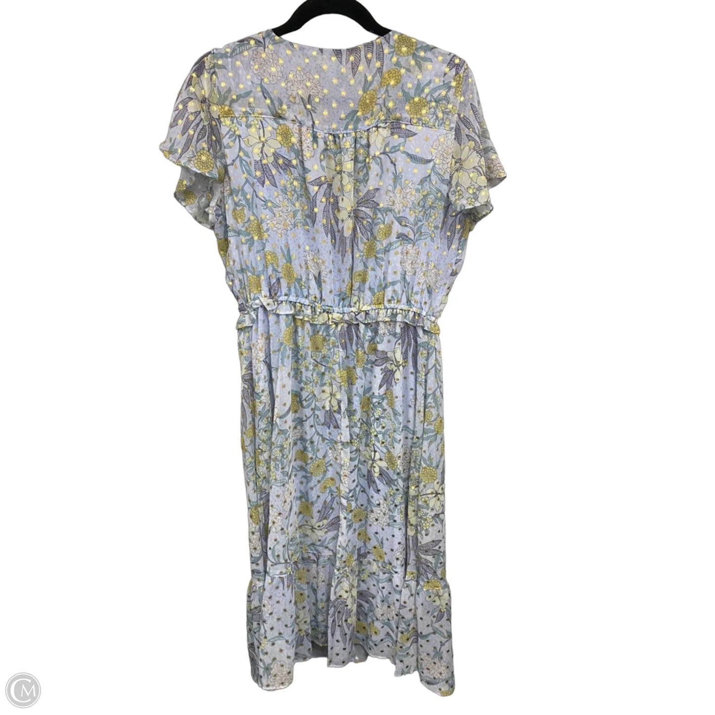Dress Casual Midi By Lc Lauren Conrad In Blue & Yellow, Size: L