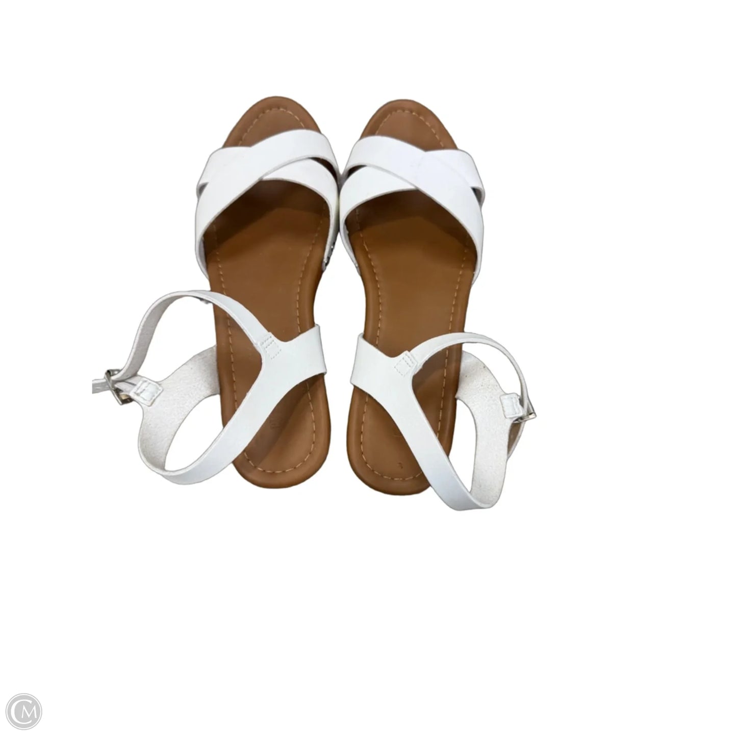 Sandals Heels Block By Cushionaire In White, Size: 9