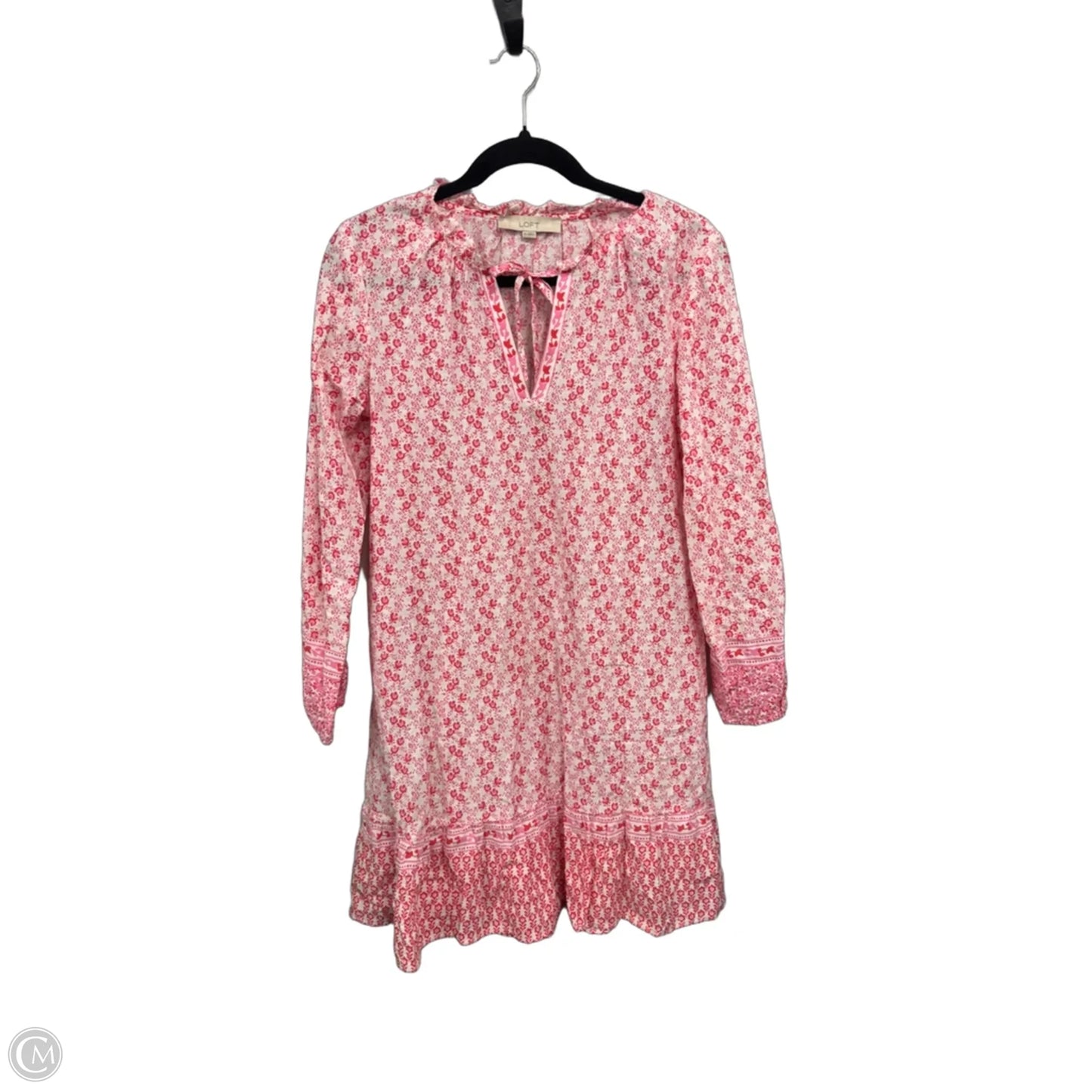 Dress Casual Short By Loft In Pink & White, Size: Xs